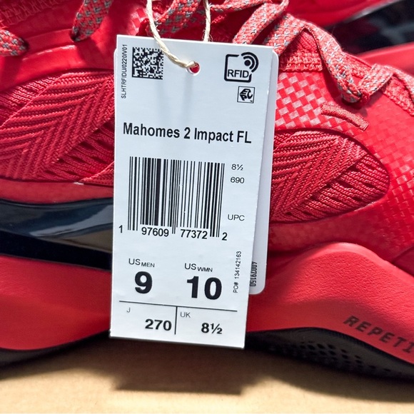 adidas Mahomes 2 Impact FLX Race Against Time Men 9 Collegiate Red/Black New - Picture 3 of 14